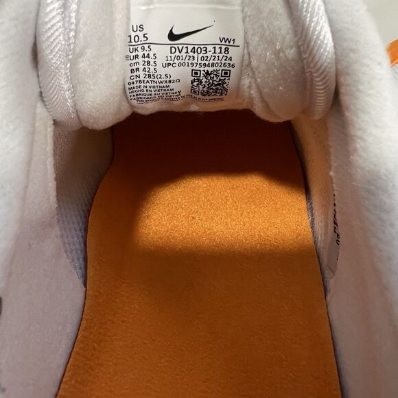 Nike Air Max 1 \'86 OG G Spikeless Golf Shoes White Orange DV1403-118 Size 10.5